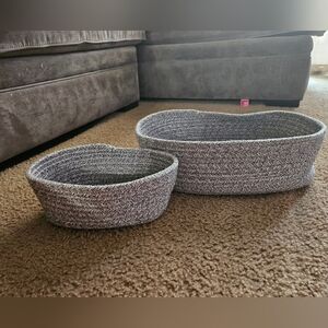 Gray Woven Basket Set